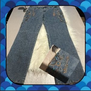 Andre-Bini bejeweled sides jeans stretch slight flare 😍